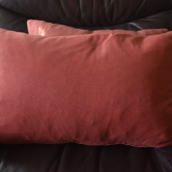 burnt red Orange DUCK Feathers Throw Pillow By Calvin Klein Furniture pair 2 Set - Picture 7 of 14